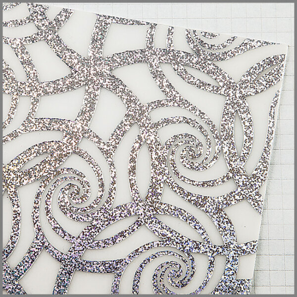 Wachsplatten Irisierende Silberspiralen - 10x20cm