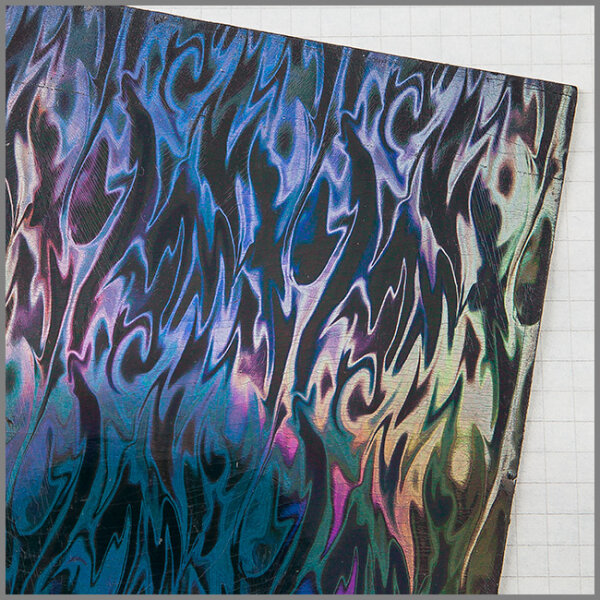 Wachsplatten Holografische Wellen - schwarz - 10x20cm
