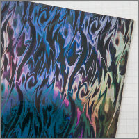 Wachsplatten Holografische Wellen - schwarz - 10x20cm