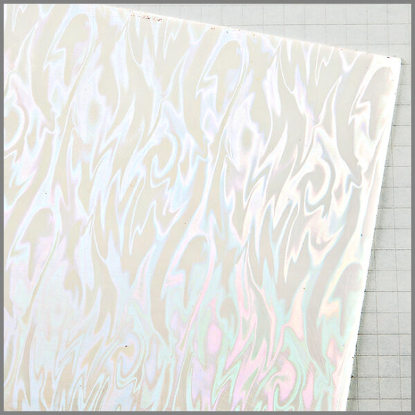 Wachsplatten Holografische Wellen - weiß - 10x20cm