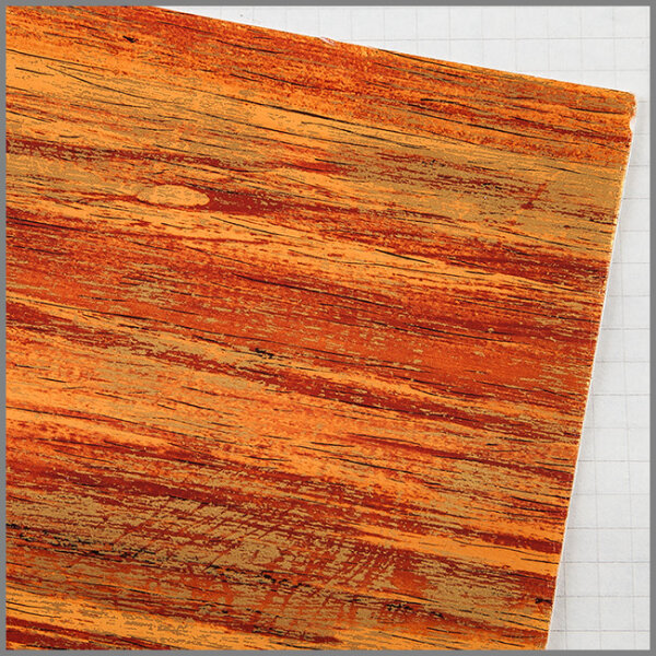 Wachsplatten Streifen-orange-rot-gold - 10x20cm