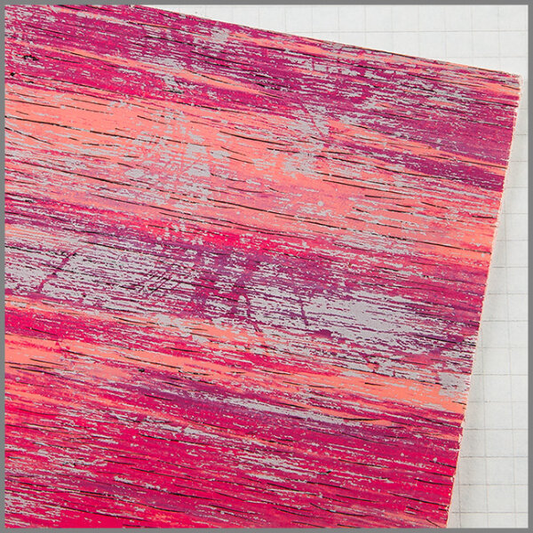 Wachsplatten Streifen - pink-lachs-silber - 10x20cm