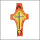 Wachsmotiv Kreuz mit Alpha u. Omega, gelb-orange-gold