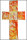 Wachsmotiv Kreuz in gelb-orange mit PX, zum Kerzen verzieren