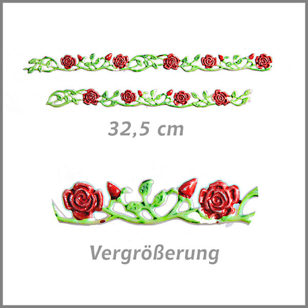 Wachsmotiv Rosenborte 32,5cm (in 2 Teilen)