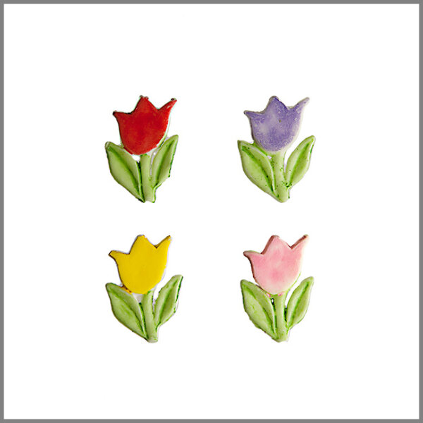 Wachsmotiv Tulpen farblich sortiert, 4St.