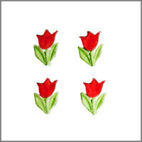 Wachsmotiv Tulpen rot, 4St., zum Kerzen verzieren