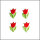Wachsmotiv Tulpen rot, 4St., zum Kerzen verzieren