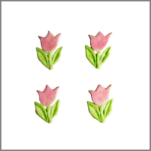 Wachsmotiv Tulpen rosa, 4St.