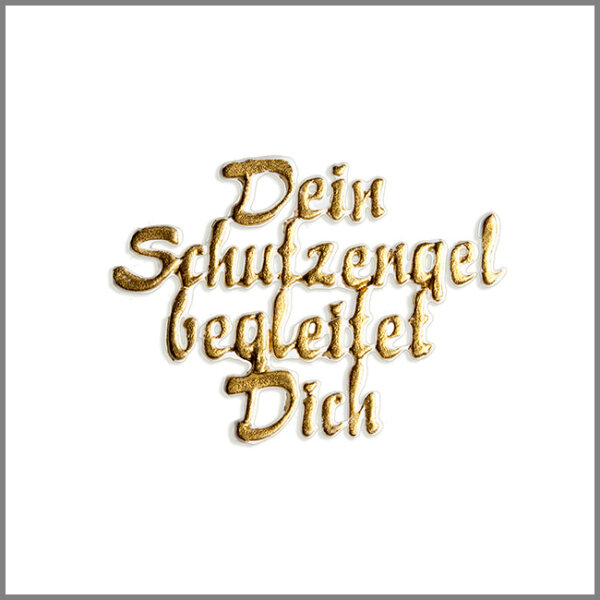 Wachsmotiv Taufkerze - Dein Schutzengel begleitet Dich - gold