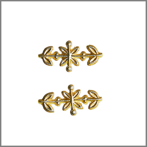 Verzierwachs Motiv Ornament in Gold-Silber, 2St.