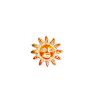 Wachsmotiv Frühlingskerze - Sonne orange-gelb