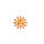 Wachsmotiv Frühlingskerze - Sonne orange-gelb