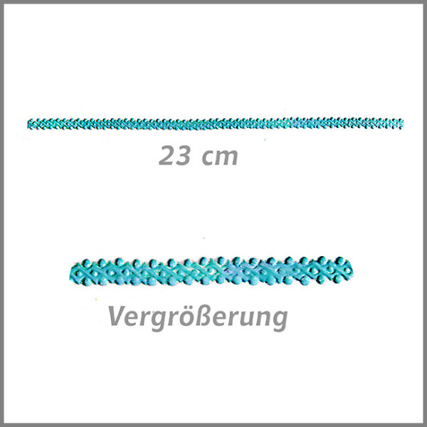 Wachsmotiv Osterkerzen - Borte in türkis-hellblau, 23cm