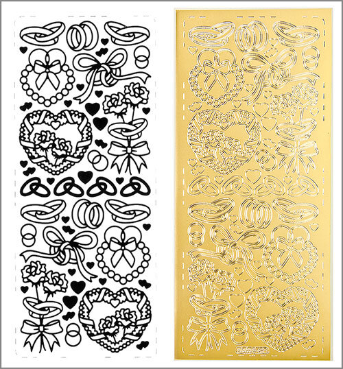 Sticker Hochzeitsmotive 2 gold