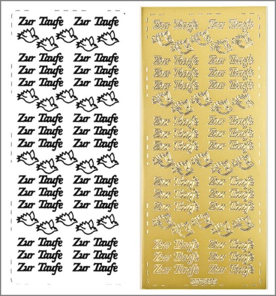 Sticker Schriftzüge Zur Taufe gold