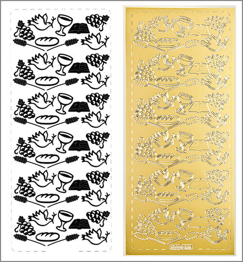 Sticker Kommunion u. Konfirmation-Elemente gold