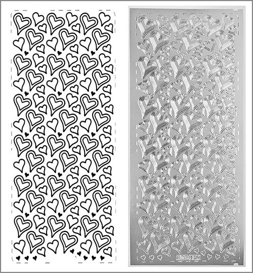 Sticker Herzen silber