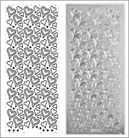 Sticker Herzen silber