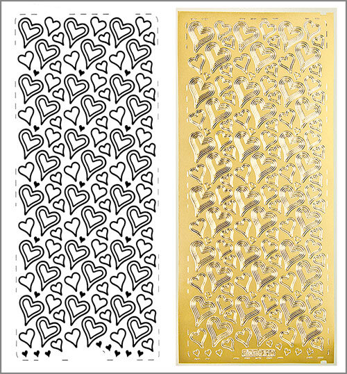 Sticker Herzen gold