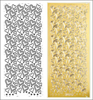 Sticker Herzen gold