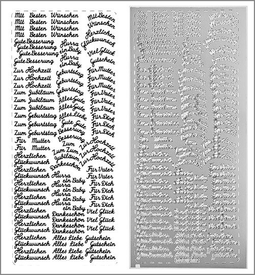 Sticker Grüße-Mix in silber