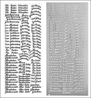 Sticker Grüße-Mix in silber