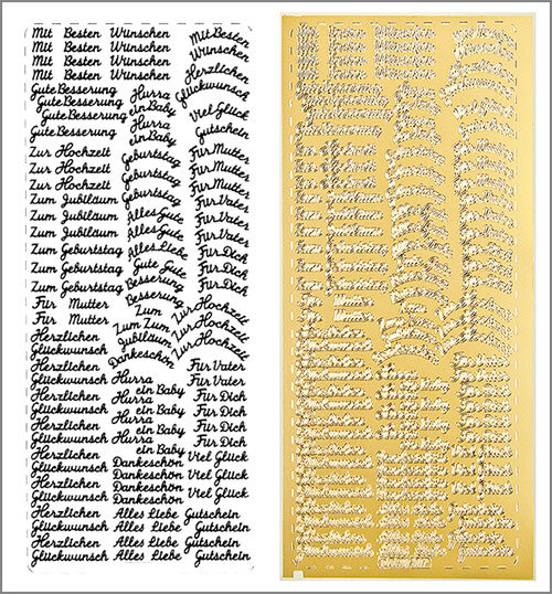 Sticker Grüße-Mix in gold
