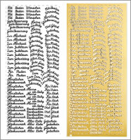 Sticker Grüße-Mix in gold