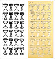 Sticker Kelche gold, zum Kerzen verzieren