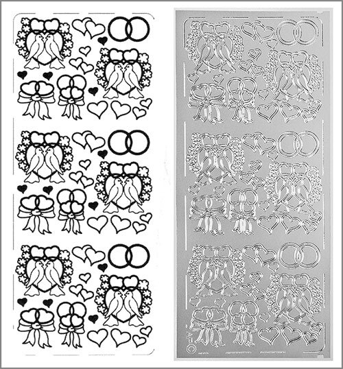 Sticker Hochzeitsmotive 1 silber