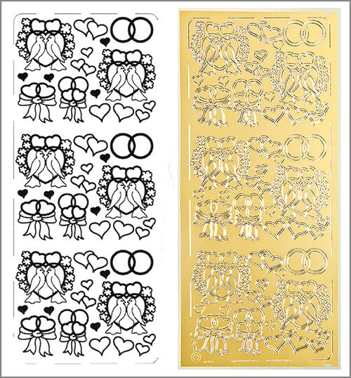 Sticker Hochzeitsmotive 1 gold