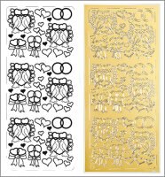 Sticker Hochzeitsmotive 1 gold