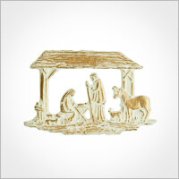 Wachsmotiv Weihnachtskerzen - Heilige Familie weiß...