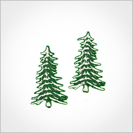 Wachsmotiv Weihnachtskerzen - Tannenbaum 4,2cm grün-weiß, 2Stk.