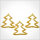 Wachsmotiv Weihnachtskerzen - Tannenbaum, innen offen 3cm gold, 3Stk.