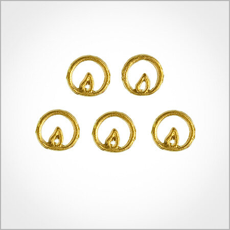 Wachsmotiv Weihnachtskerzen - Flamme 2cm gold, 5Stk.