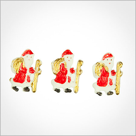 Wachsmotiv Weihnachtskerzen - Nikolaus 3cm bunt bemalt, 3Stk.
