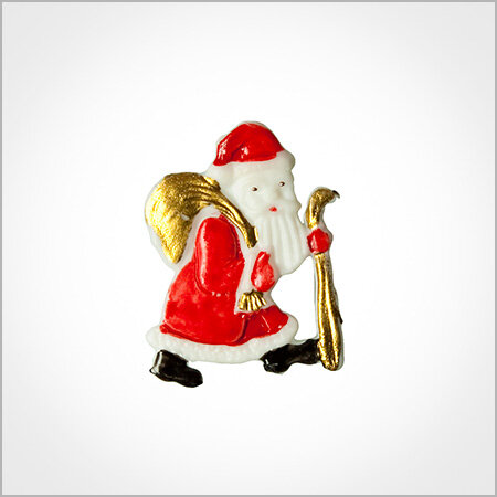 Wachsmotiv Weihnachtskerzen - Nikolaus 4,5cm bunt bemalt
