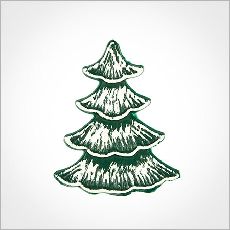 Wachsmotiv Weihnachtskerzen - Tannenbaum 4 Ebenen grün-weiß