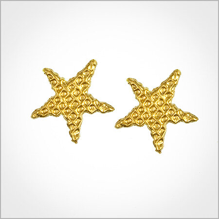 Wachsmotiv Weihnachtskerzen - Stern mit Gitternetz, 3,6cm gold, 2Stk.