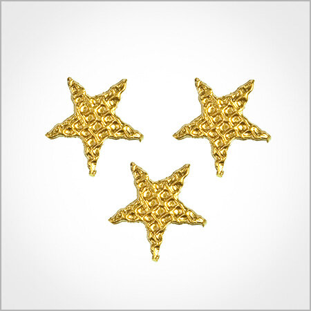 Wachsmotiv Weihnachtskerzen - Stern mit Gitternetz, 3cm gold, 3Stk.