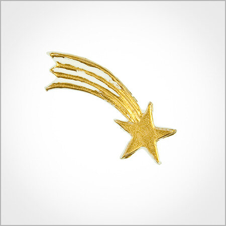 Wachsmotiv Weihnachtskerzen - Komet 9,5cm weiß angegoldet