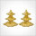Wachsmotiv Weihnachtskerzen - Tannenbaum 3 Ebenen weiß-gold, 2Stk.