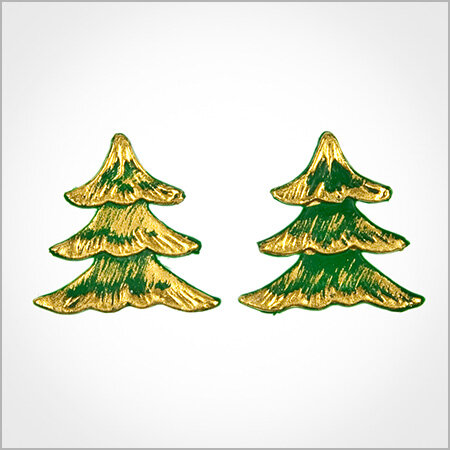 Wachsmotiv Weihnachtskerzen - Tannenbaum 3 Ebenen grün-gold, 2Stk.