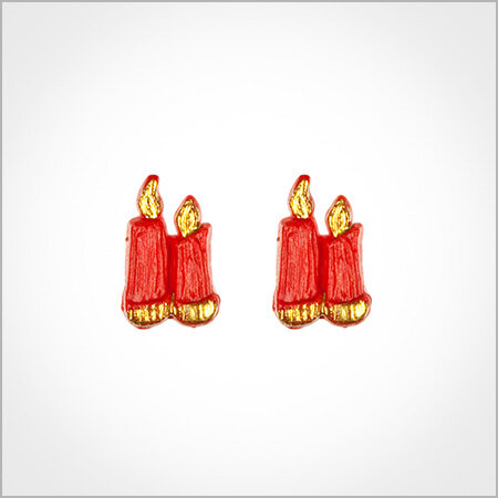 Wachsmotiv Weihnachtskerzen - Doppelkerze rot-gold, 2 Sets
