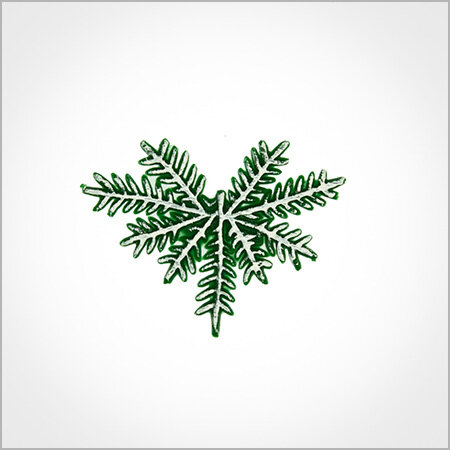 Wachsmotiv Weihnachtskerzen - Tannenzweig grün-weiß 4x5,5cm