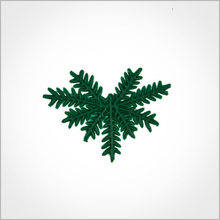 Wachsmotiv Weihnachtskerzen - Tannenzweig grün 4x5,5cm