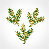 Wachsmotiv Weihnachtskerzen - Tannenzweig grün-gold...