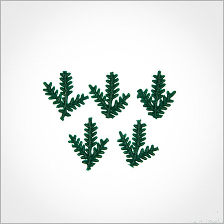 Wachsmotiv Weihnachtskerzen - Tannenzweig grün 2cm, 5Stk.
